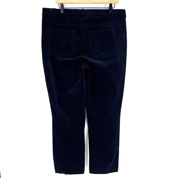 Talbots Pants Size 14 Womens Navy Corduroy Stretch High Waist Straight Leg Cords - Picture 5 of 8